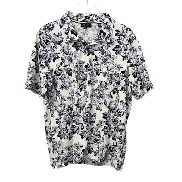 TED BAKER Edinburgh Floral Cotton Polo Shirt size‎ 6 - Picture 3 of 7